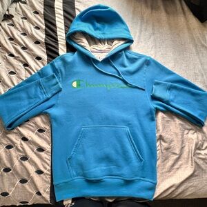 Champion baby blue hoodie